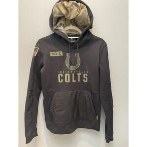 Nike Indianapolis Colts NFL Salute To Service Hoodie Black Camo Dri-Fit SMALL